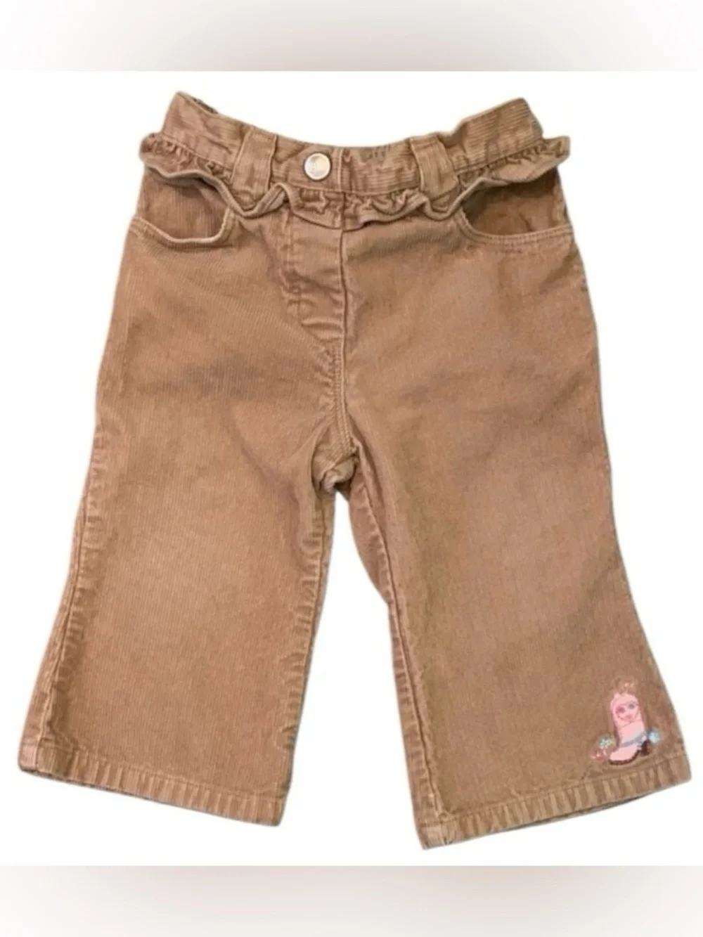 Gymboree Western Cowgirl Park City Boot Tan Corduroy Ruffle Pants 12-18 Months